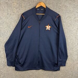 Nike Houston Astros Full Zip Training Jacket Mens XXL Navy Blue MLB Dri Fit